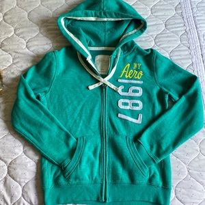Aeropostale Zipped Green Hoodie, Size S, barely worn